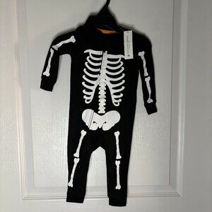 Way to Celebrate Halloween Baby Glow In The Dark Skeleton 1pc Pajamas, Size 6-9m